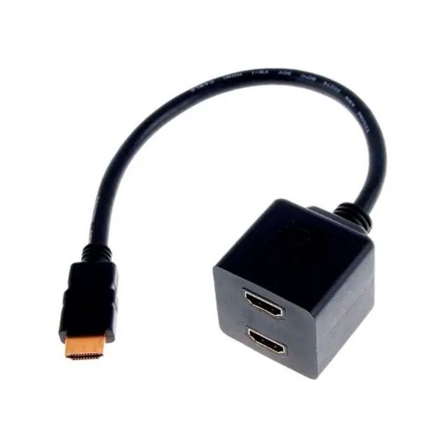 HDMI Adapter Splitter Cable, 1 Input and 2 Outputs, 20 cm