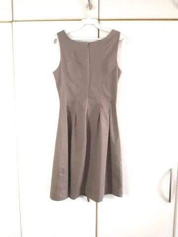 Vestido marrom claro cintura marcada - Foto 2