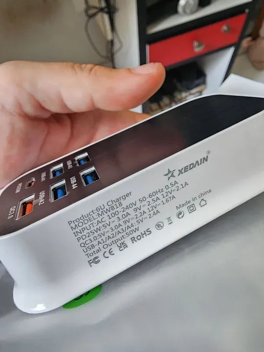 Carregador de Parede 6 Portas USB + PD 3.0 30W - Foto 2