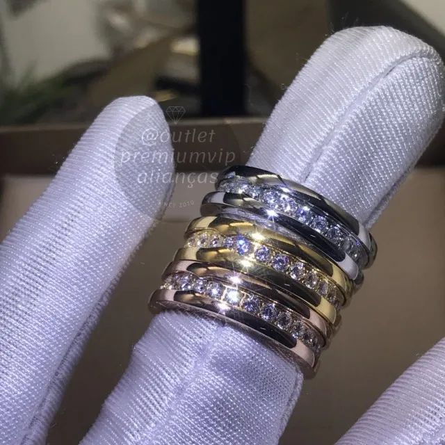 aliança anel bulgari bzero com 20 milesimos de ouro 18k - Foto 5