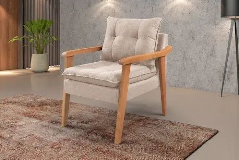 Poltrona Grécia ,Linho Bege