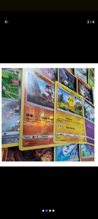 100 Cartas Pokémon com 15 Cartas Brilhantes - Original Copag - Foto 2