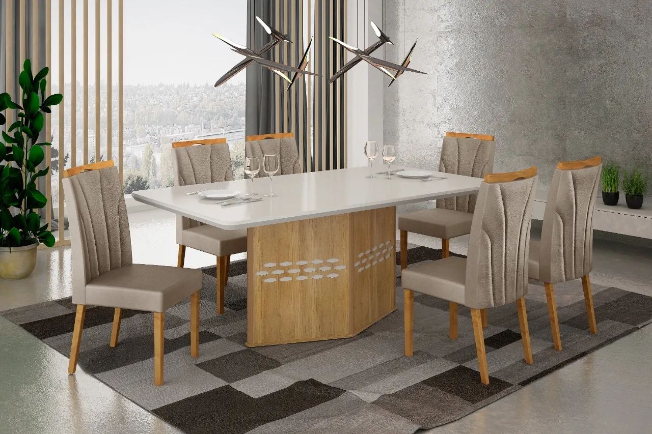 Sala de Jantar com 6 Cadeiras Bruna t544