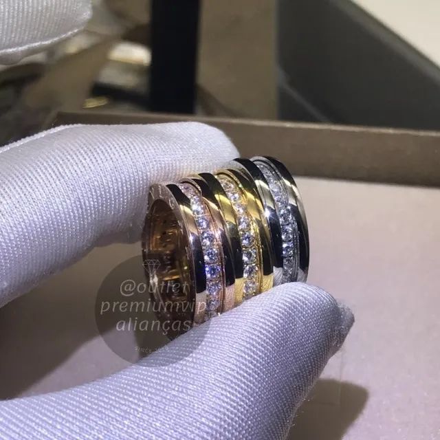 aliança anel bulgari bzero com 20 milesimos de ouro 18k - Foto 2
