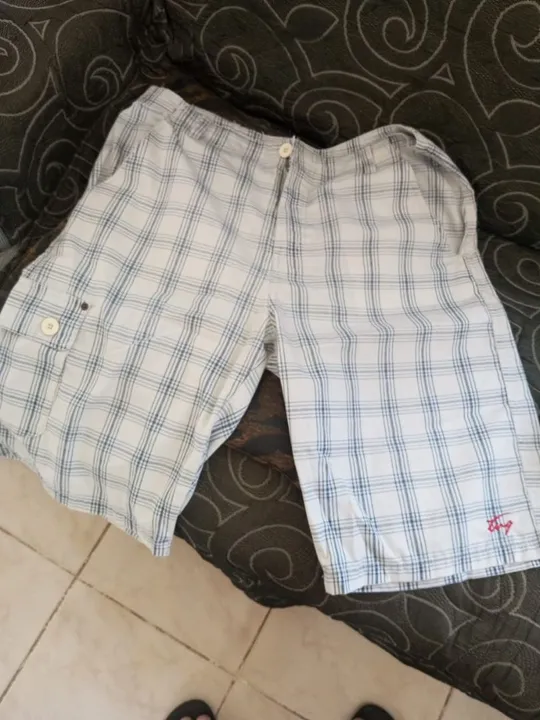 Shorts Bermuda de tecido xadrez