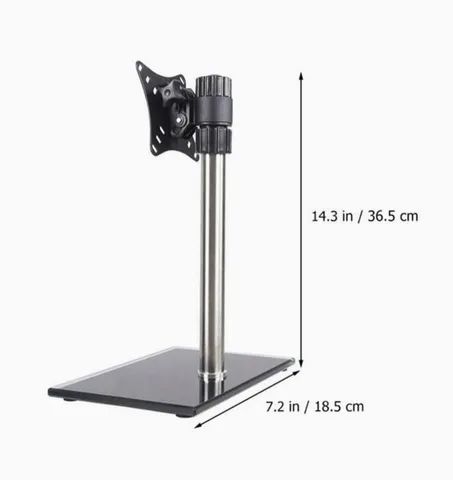 Suporte De Monitor C/ Base Em Vidro-brindex E Haste De Aço - Foto 4