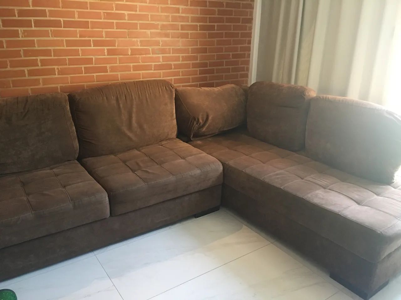 Sofá de Canto Retrátil com Chaise Móveis Conquista