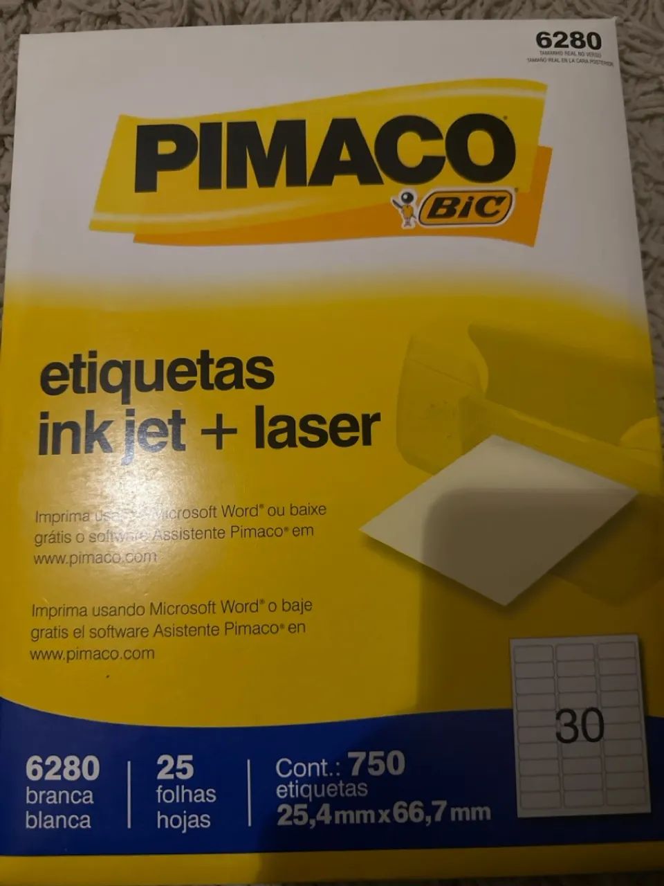 Três pactes Etiquetas primaco  Ink Jet + Laser 6280