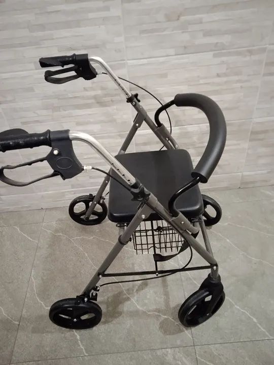 Andador com assento e cesta