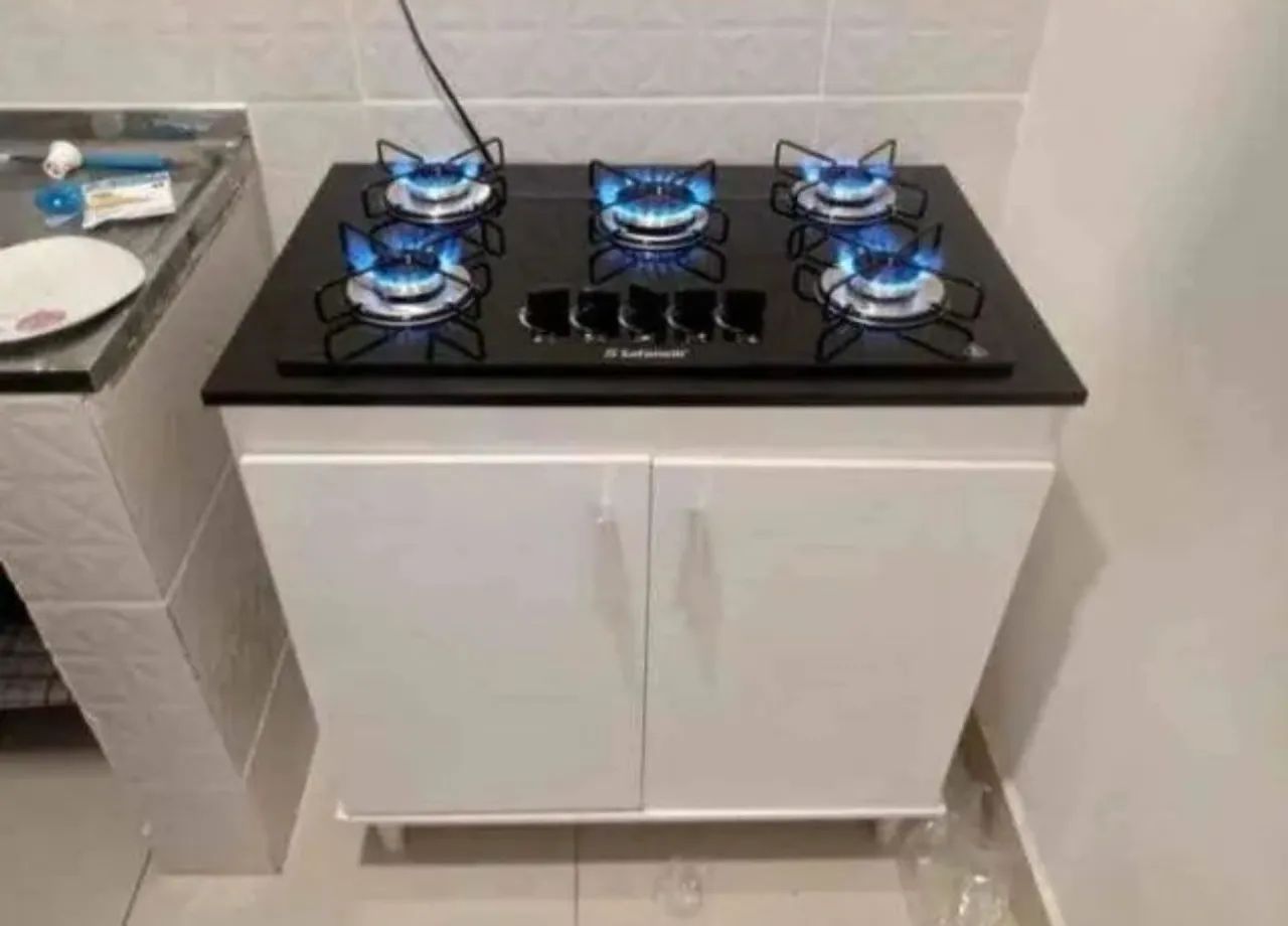 Balcão para  cooktop + cooktop 4 ou 5 bocas ( Pronta Entrega ) 