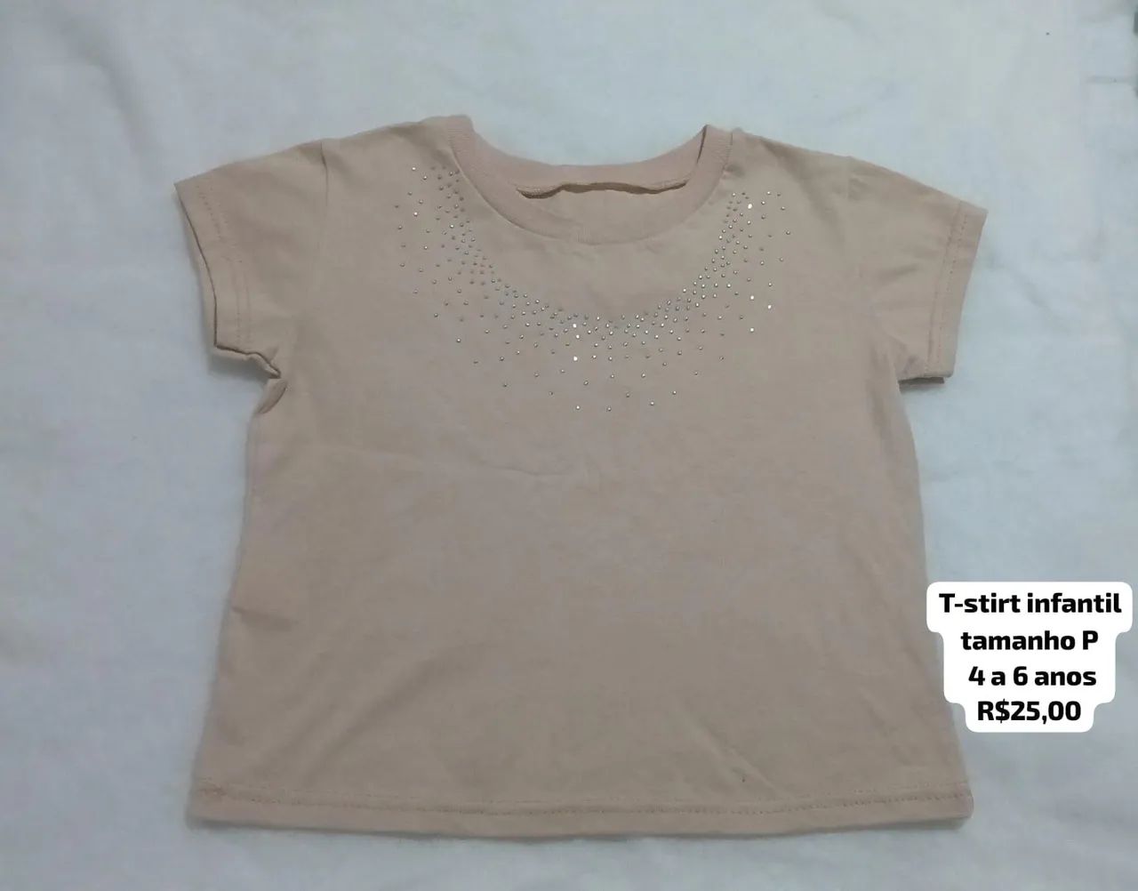 Camiseta infantil menina P com brilho