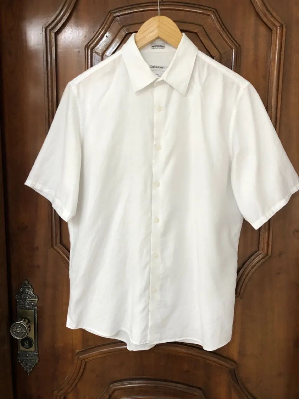 Camisa Calvin Klein Branca Manga Curta