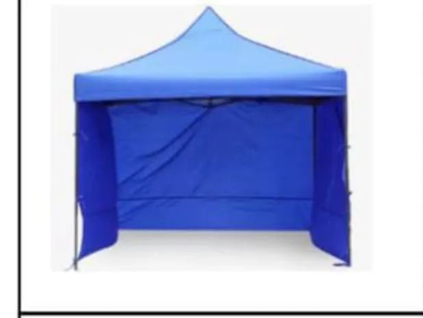 Gazebo 3x3 com lateral lisa azul ou azul com transparente (Aço galvanizado) - Foto 2