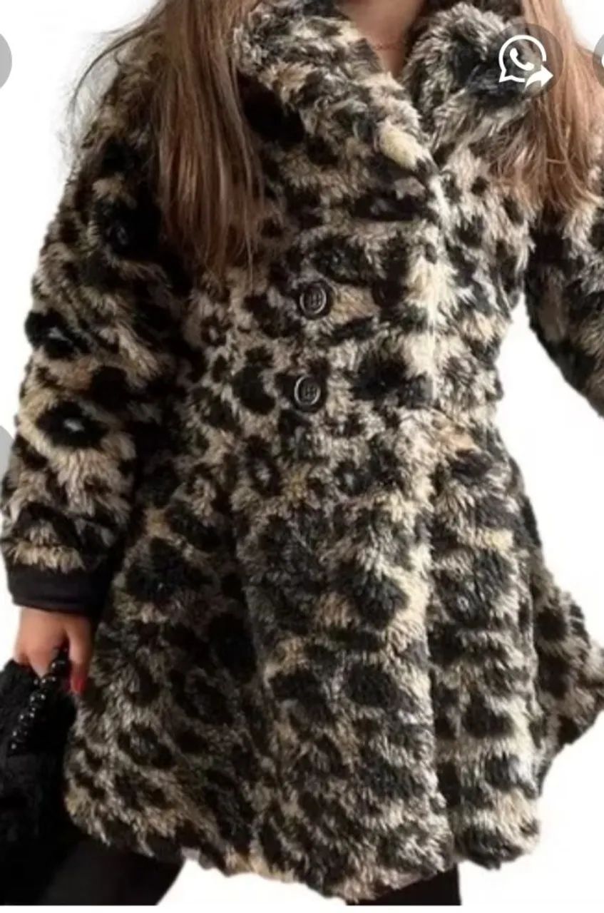 Casaco de Pelúcia Leopardo Infantil