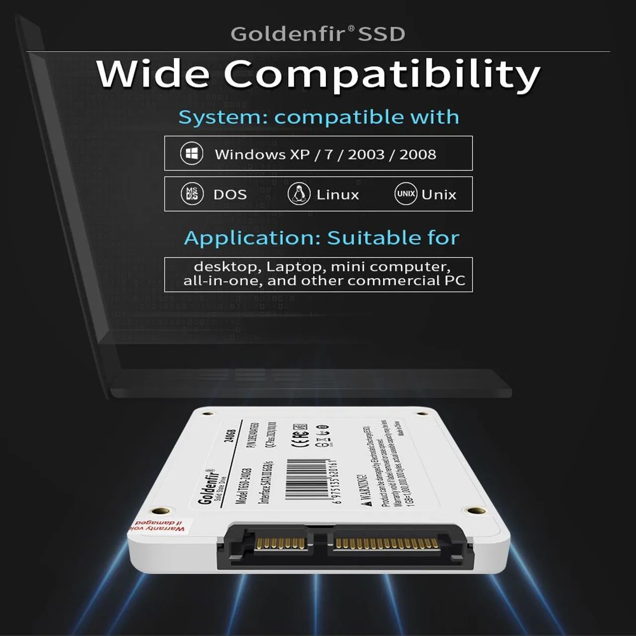 HD SSD 128 GB Goldenfir com Win 10 Pro 64 bits Novo/Lacrado   - Foto 4