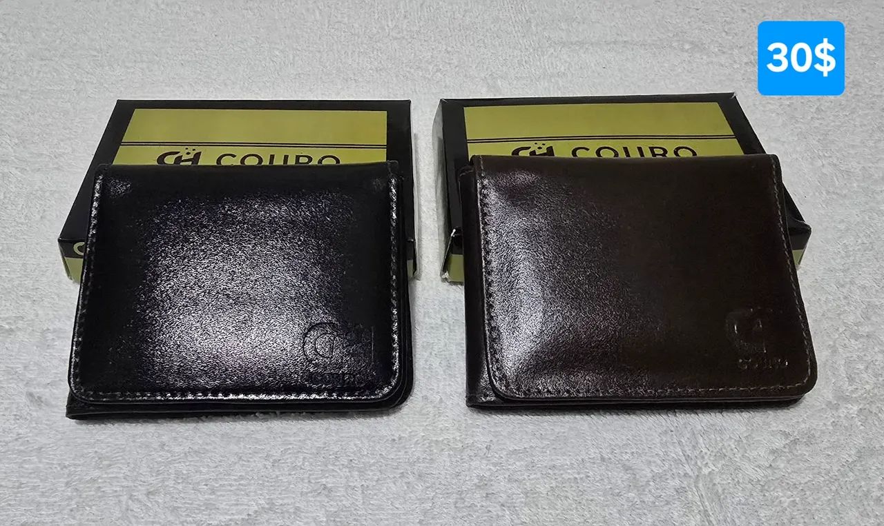 Porta cartão e cédula de couro 