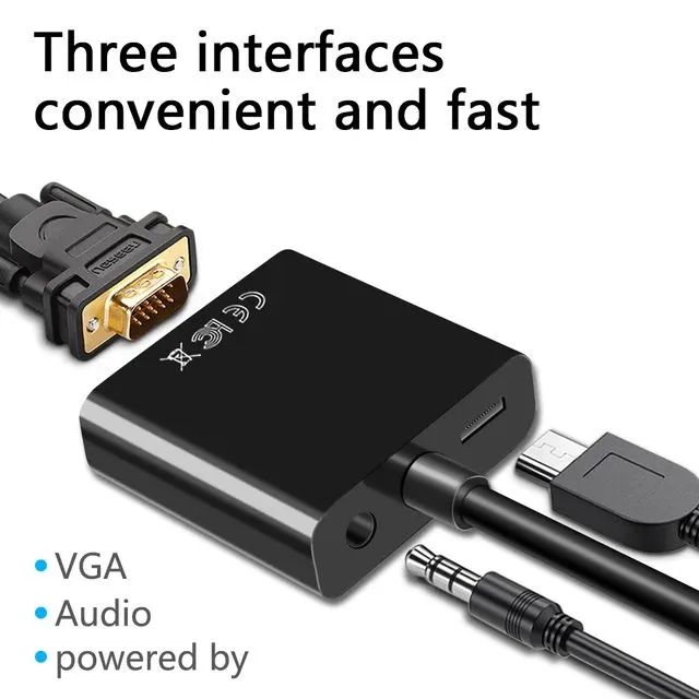 Adaptador Conversor VGA para HDMI com Áudio e Alimentação - Foto 2