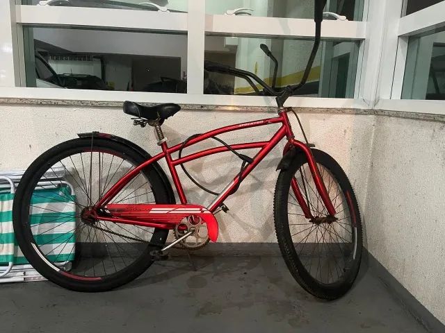 ? Bicicleta Cruiser Retrô Vermelha - Aro 29 | Freio no Pedal