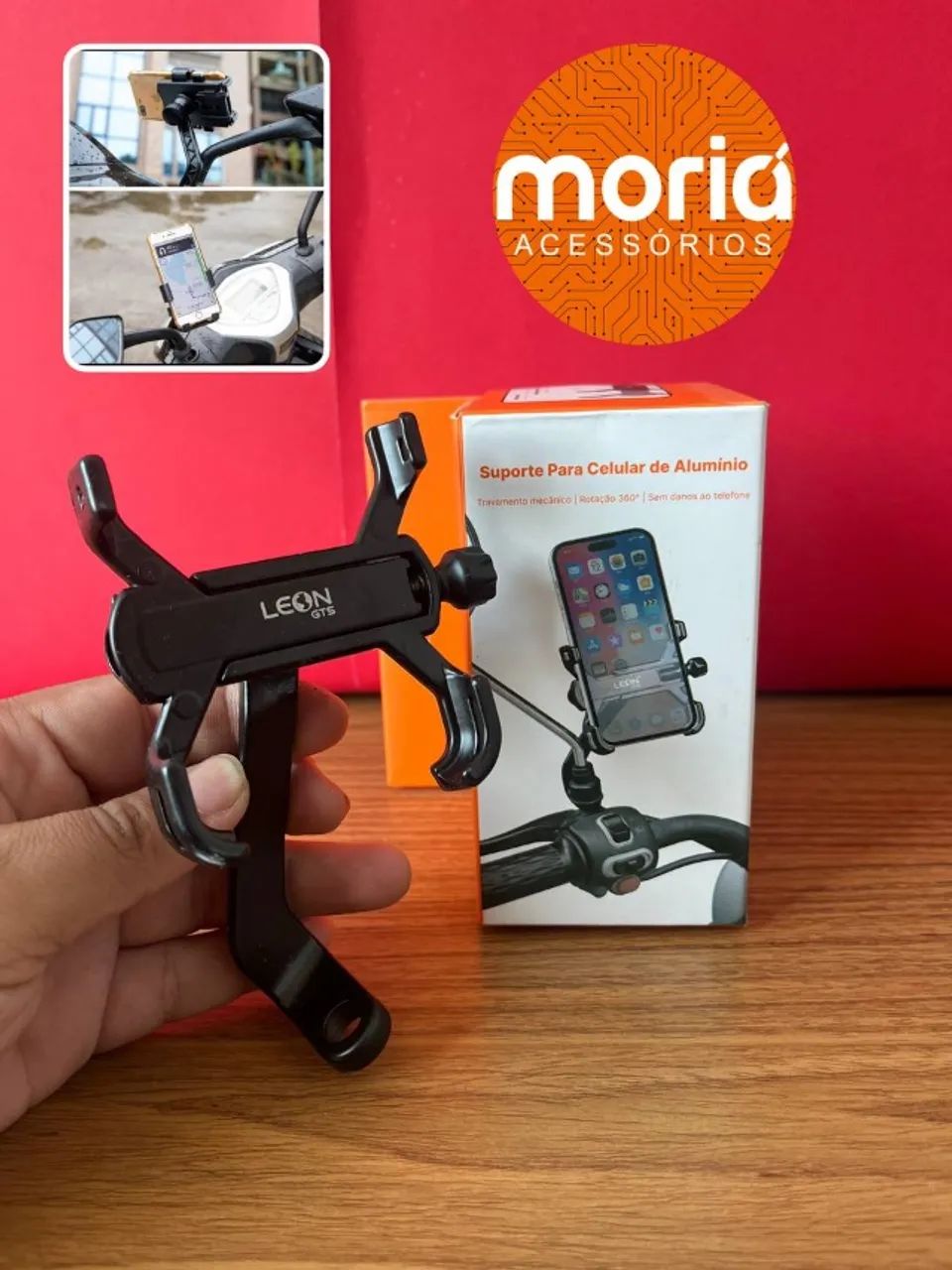 Suporte  Moto e BiKe Mini Guarda Chuva Para Celular - Foto 2