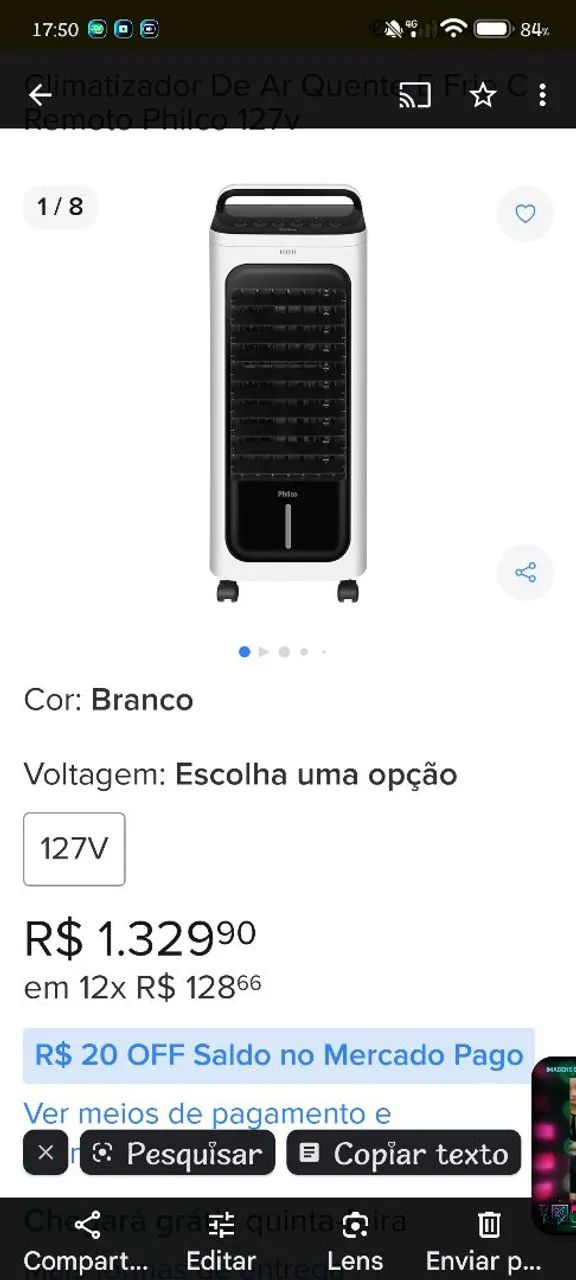 Climatizador e aquecedor 5em1 Philco pouco uso, vendo ou troco por celular de mesmo valor - Foto 3