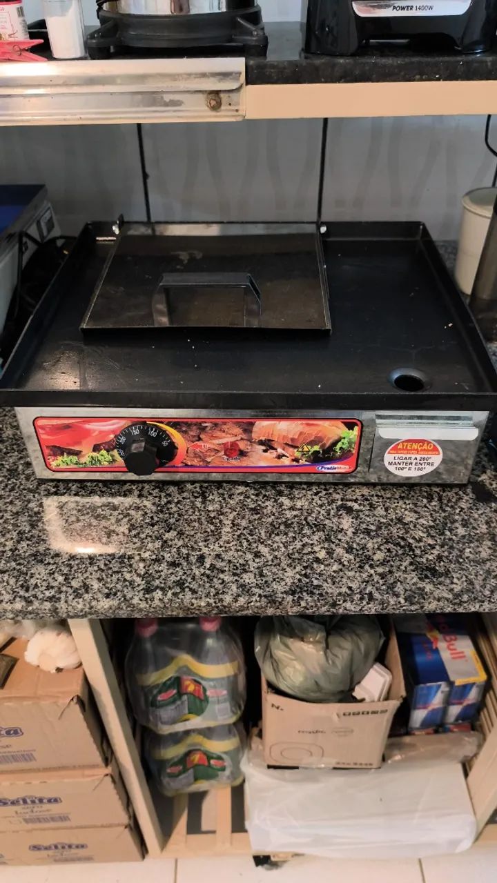 Chapa para lanche, totalmente elétrica.