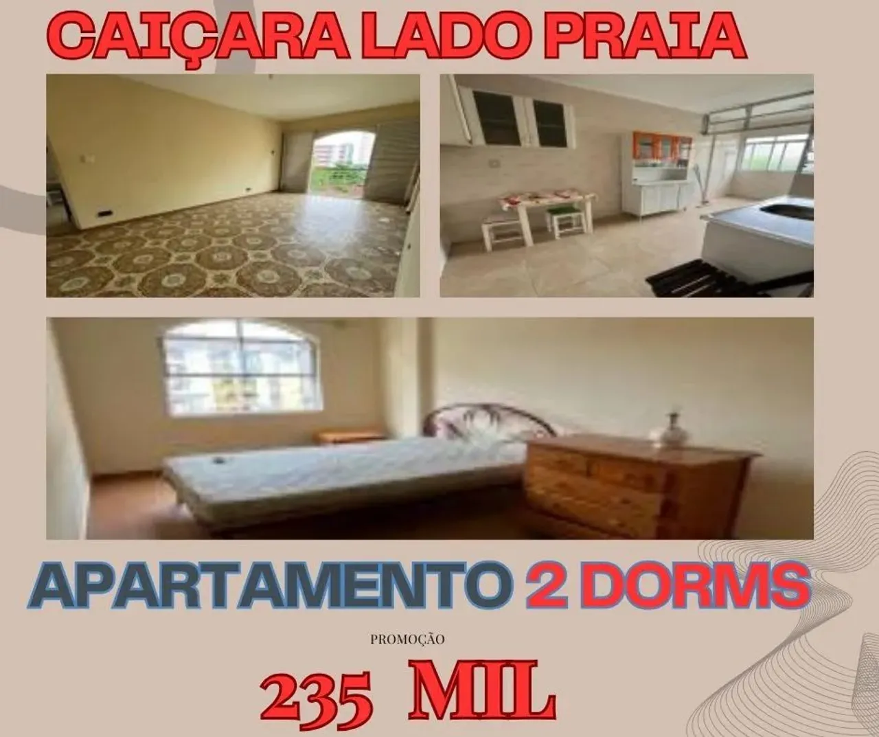 Apartamento para Venda em Praia Grande, Caiçara, 2 dormitórios, 1 banheiro, 1 vaga