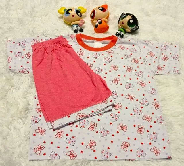 Pijama Infantil Tamanho 2 em Malha 100% Algodão Shorts e Camiseta PromoçãoDiversos Modelos - Foto 3