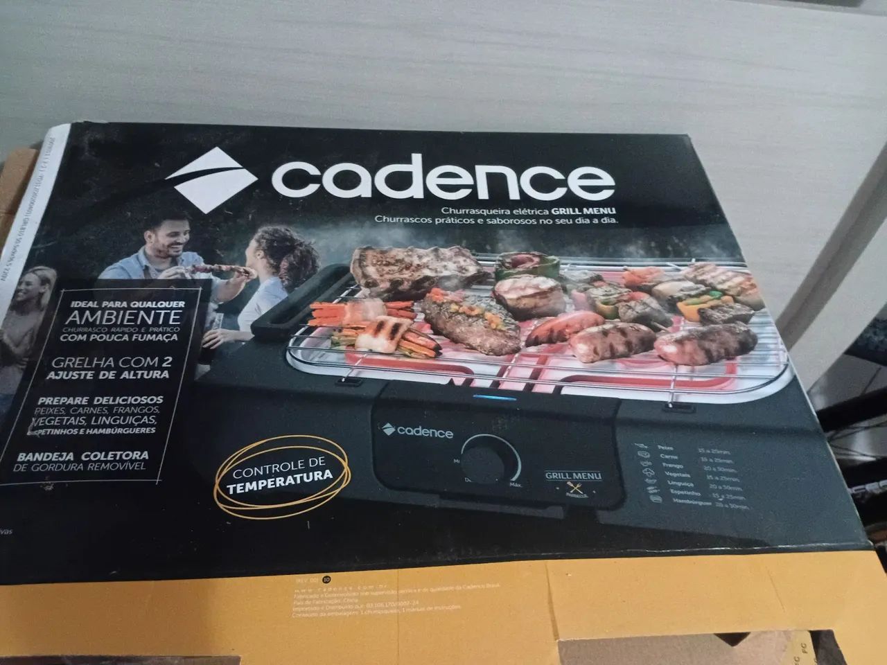 Churrasqueira Elétrica Cadence Grill Menu - Nova