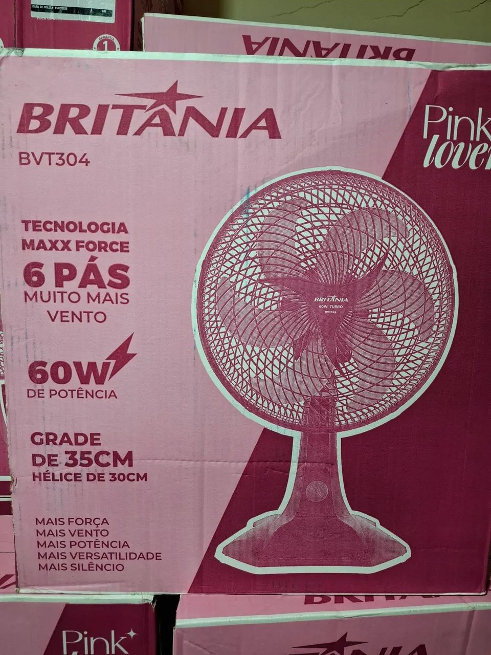 Ventilador de Mesa Britânia 35cm Rosa - Novo - Foto 2