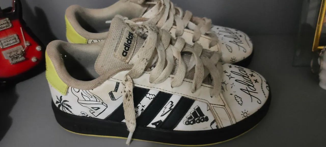 Tênis adidas Grand Court 2 0 Brand Love original Infantil tamanho 29 - Foto 3