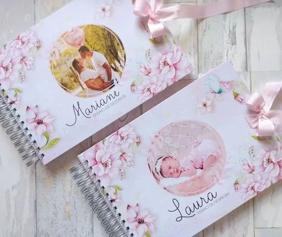 Álbum de fotos para gestante e bebê