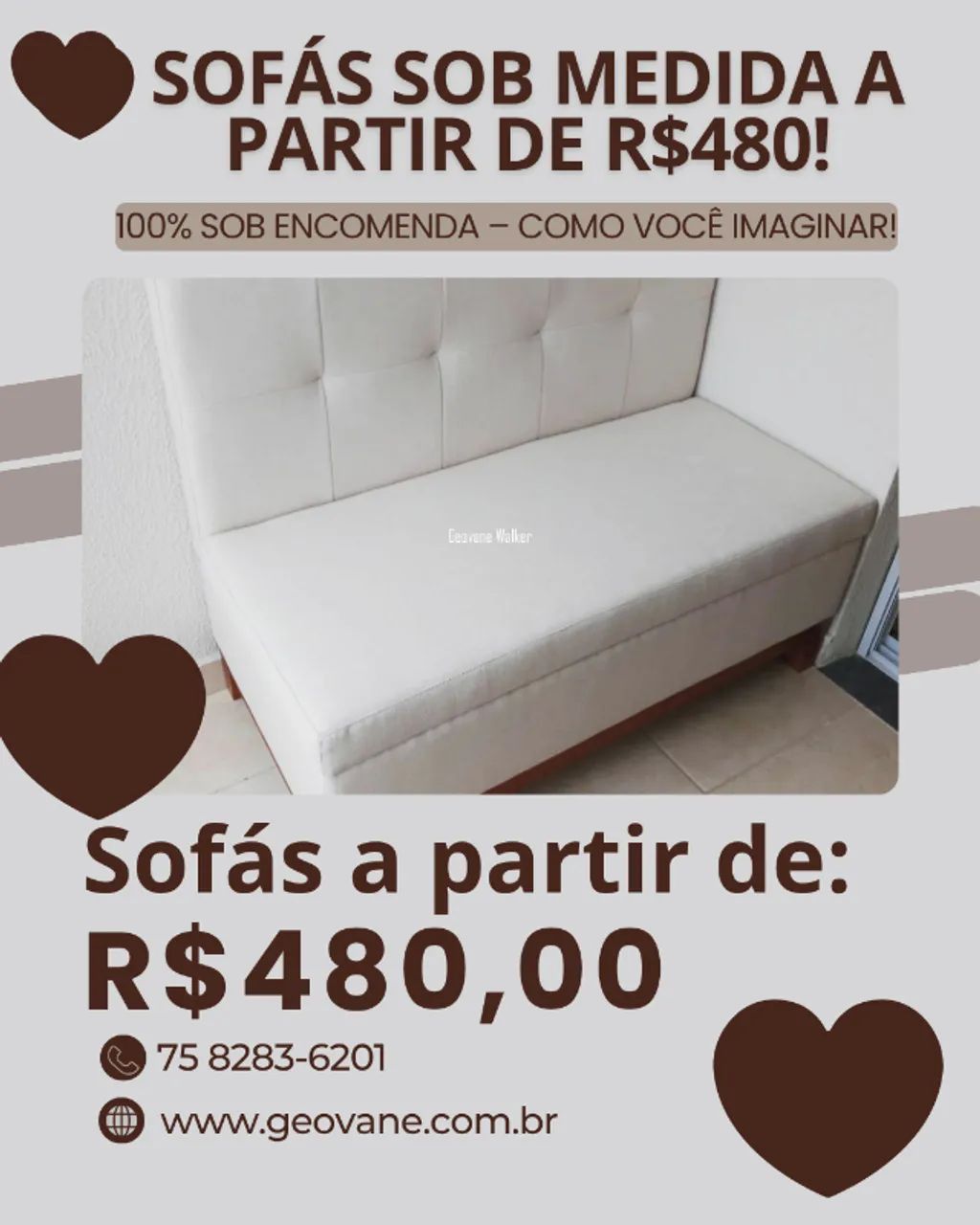 Sofás sob medida, 100% sob encomenda! Crie o sofá dos seus sonhos, com design e conforto ú