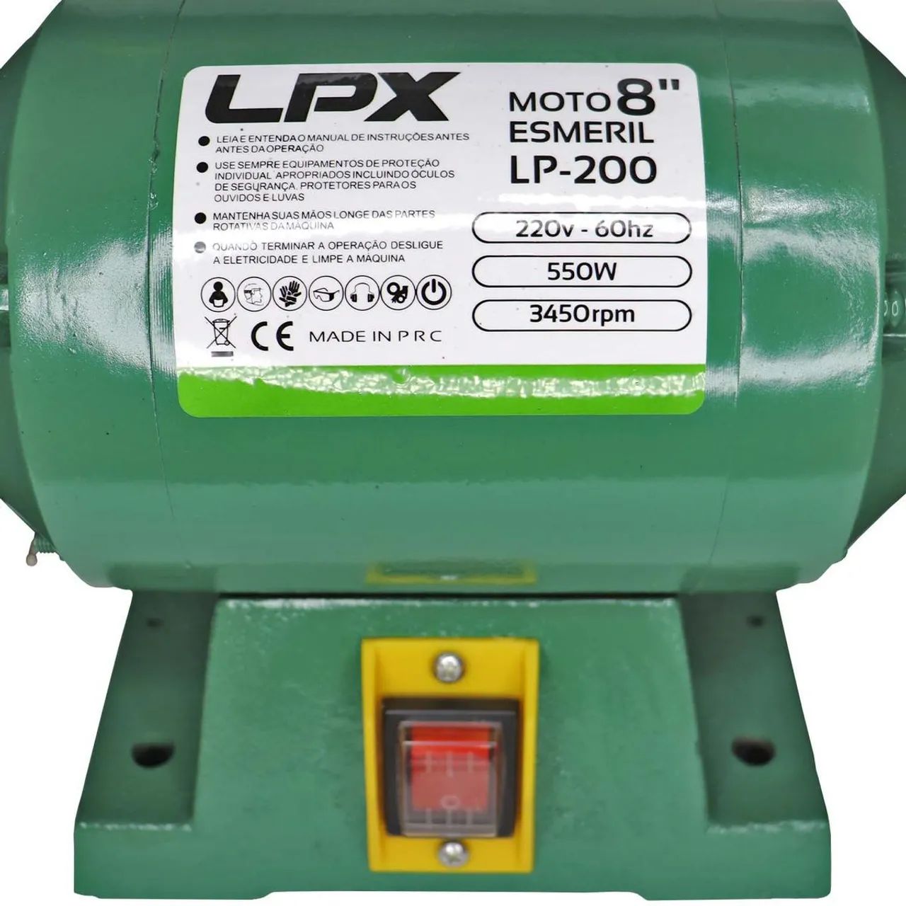 Moto Esmeril de Bancada 3/4 CV 220V Rebolo 8'' LPX - LP-200 - Foto 4