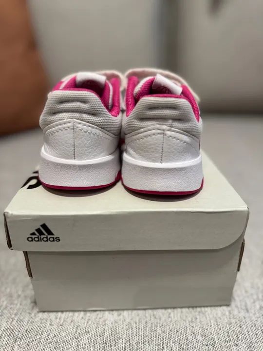 Tênis Adidas Infantil Tensaur Sport 2.0 - Tamanho 22 - Branco com Rosa - Foto 4