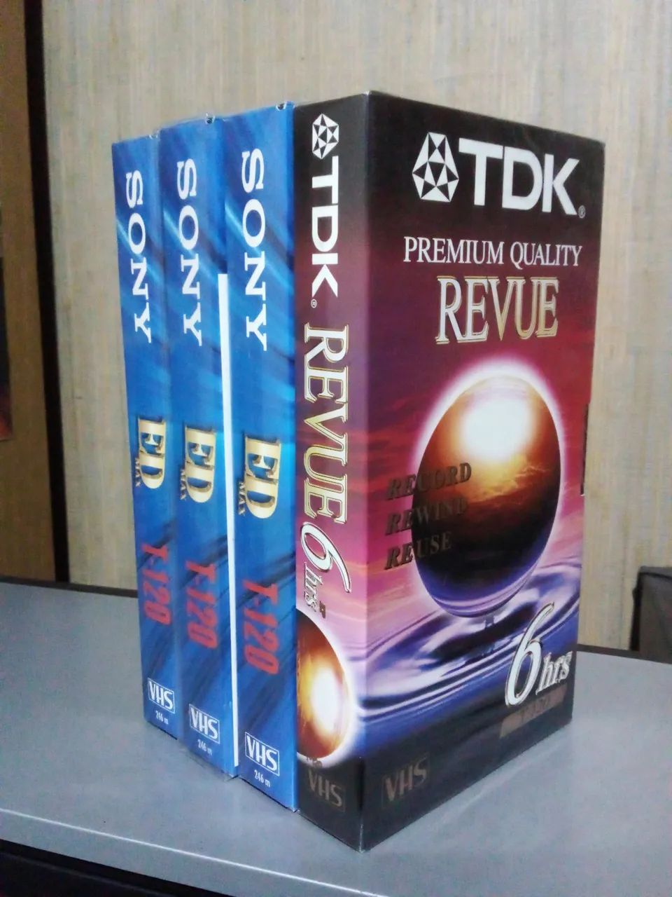 VHS - 4 fitas virgens - 3x Sony 1x TDK