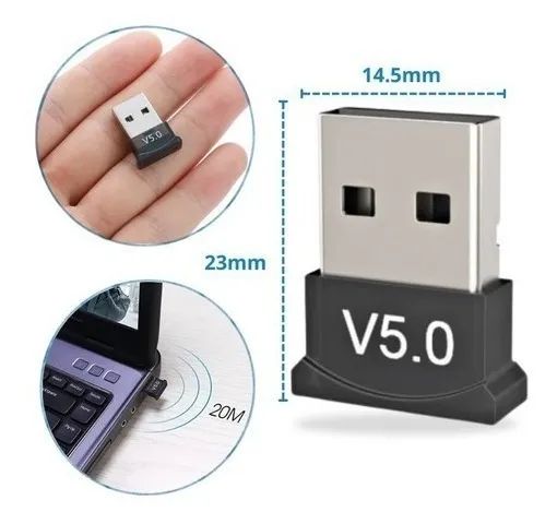 Receptor bluetooth notebook usb 5.0 plug and play novo - Foto 2