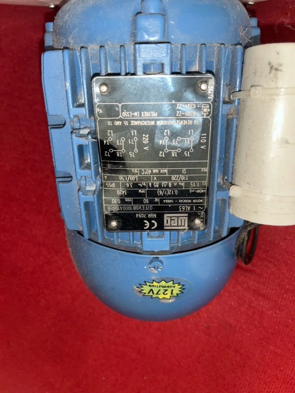 Motor Elétrico WEG 1/6 HP 110/220V