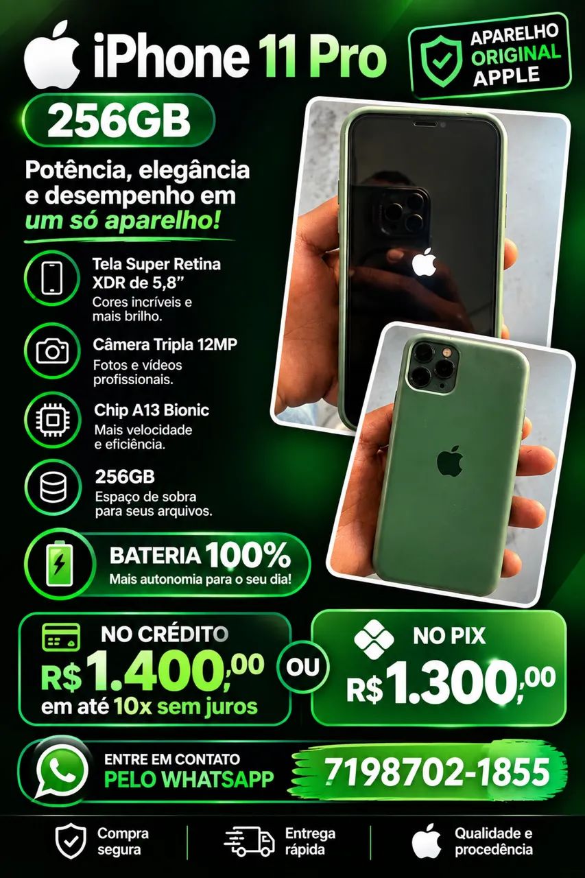 iPhone 11 Pro 256gb em até 10x sem juros - Celulares e Smartphones