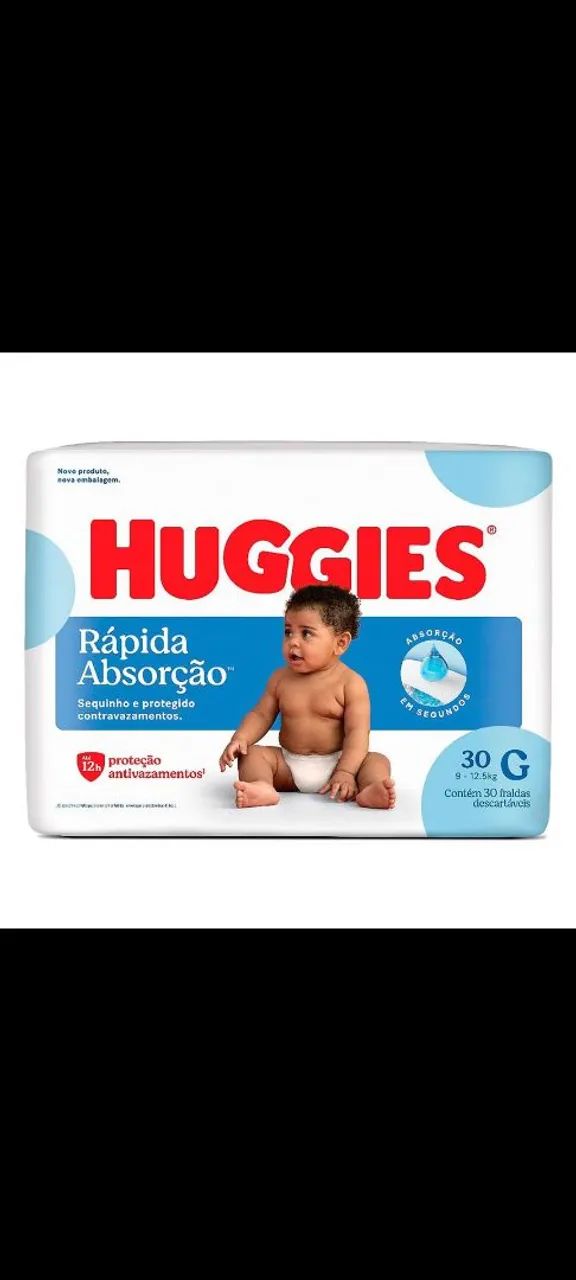 Fralda Huggies tripla proteção G 30 unidades 