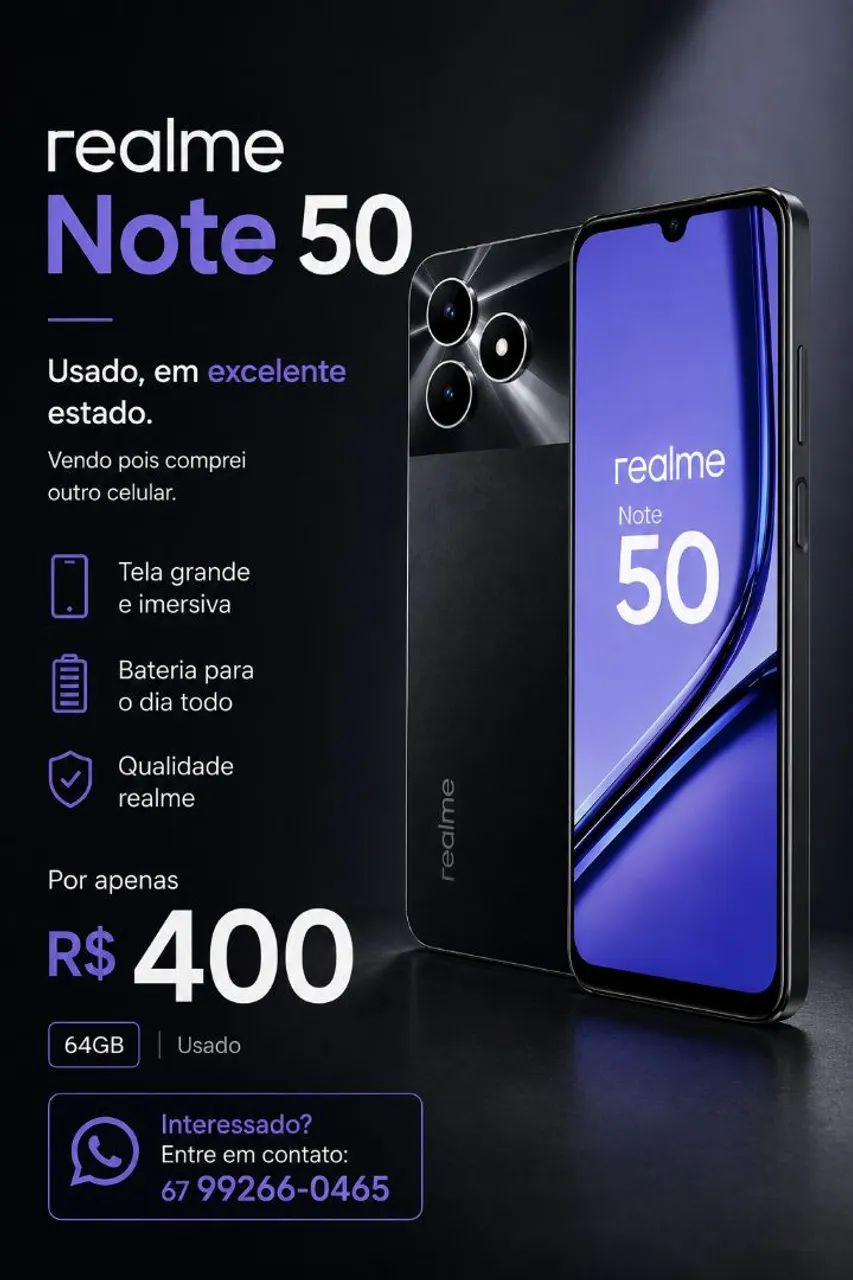 REALME NOTE 50 - R$400,00
