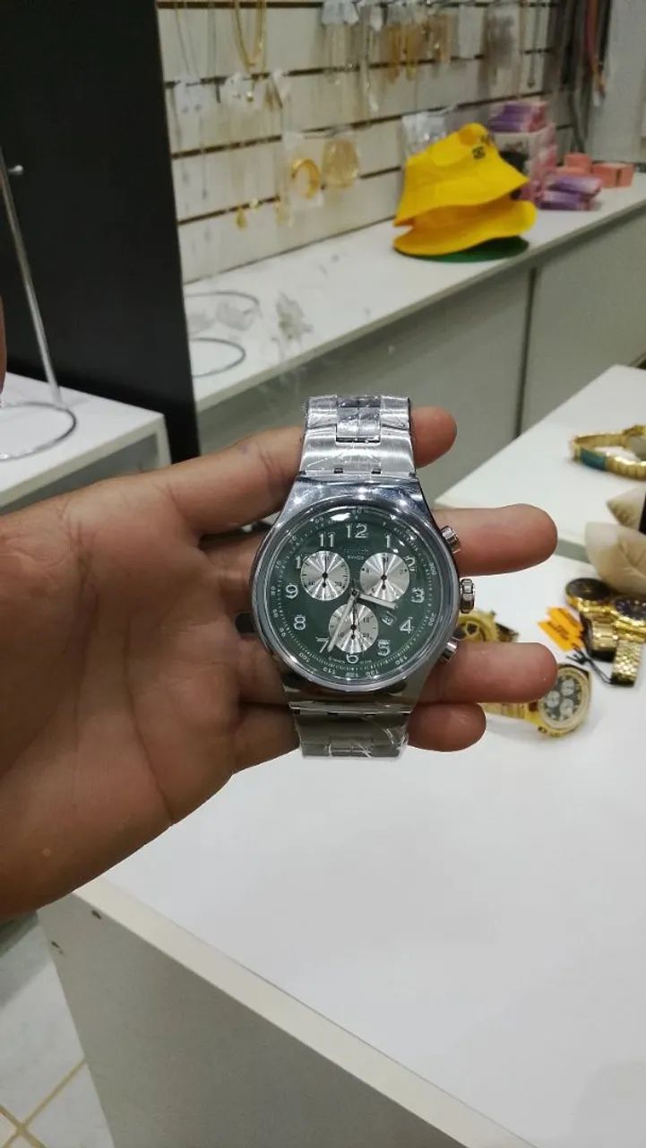 RELÓGIO SWATCH CARA VERDE PRATA  - Foto 3