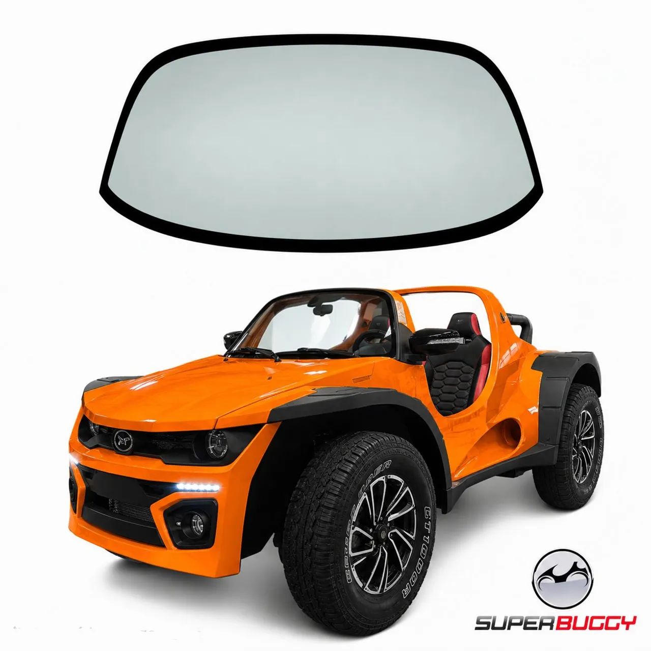 Parabrisa dianteiro Buggy modelo Way marcas BRM - Super Buggy Wake - Thor ( Fanavid )