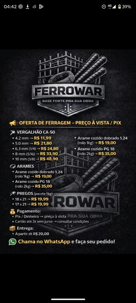 Ferragem para construção 417563067422484480