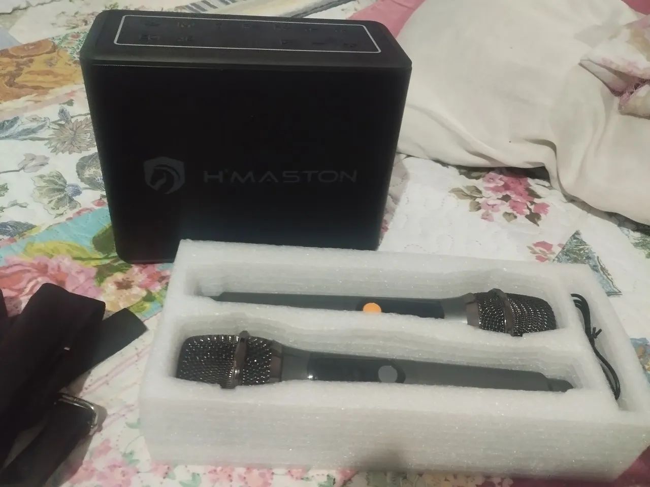 Caixa de Som HMaston 120W + 2 Microfones - Foto 5
