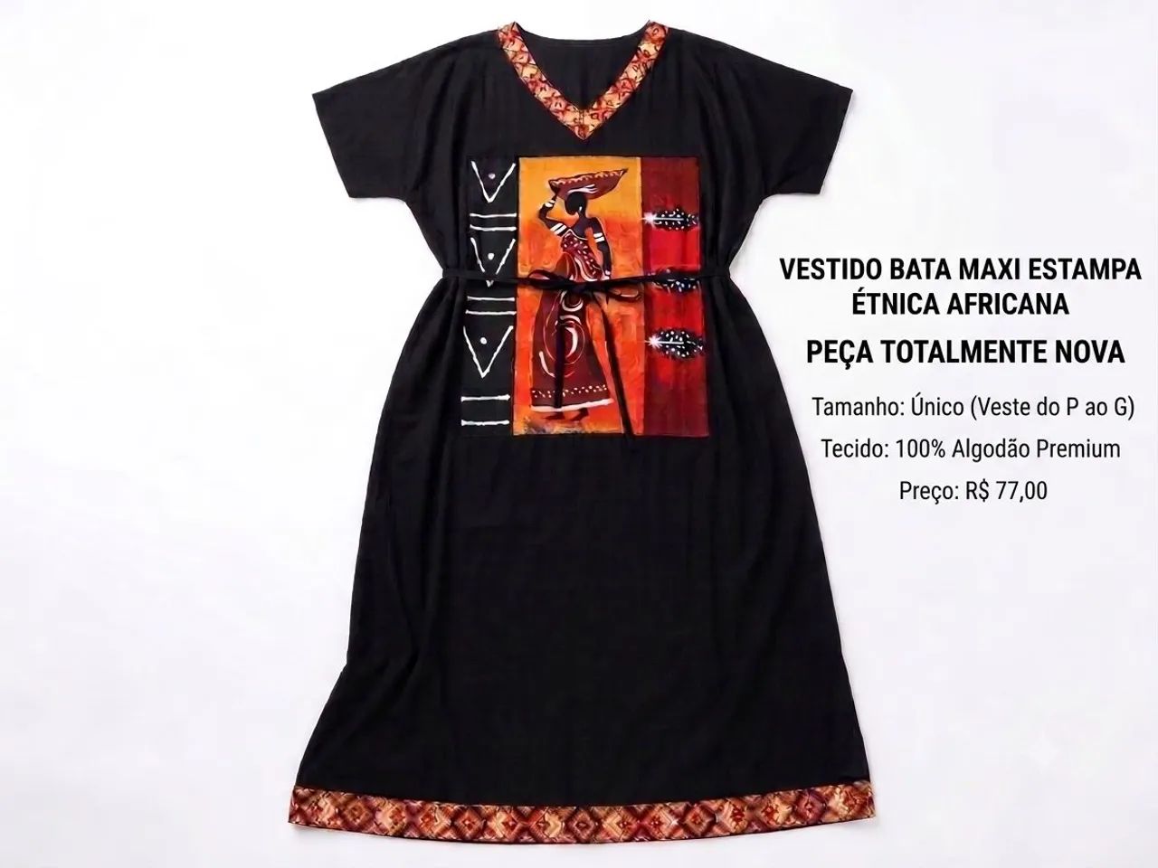 Vestido bata Afro novo