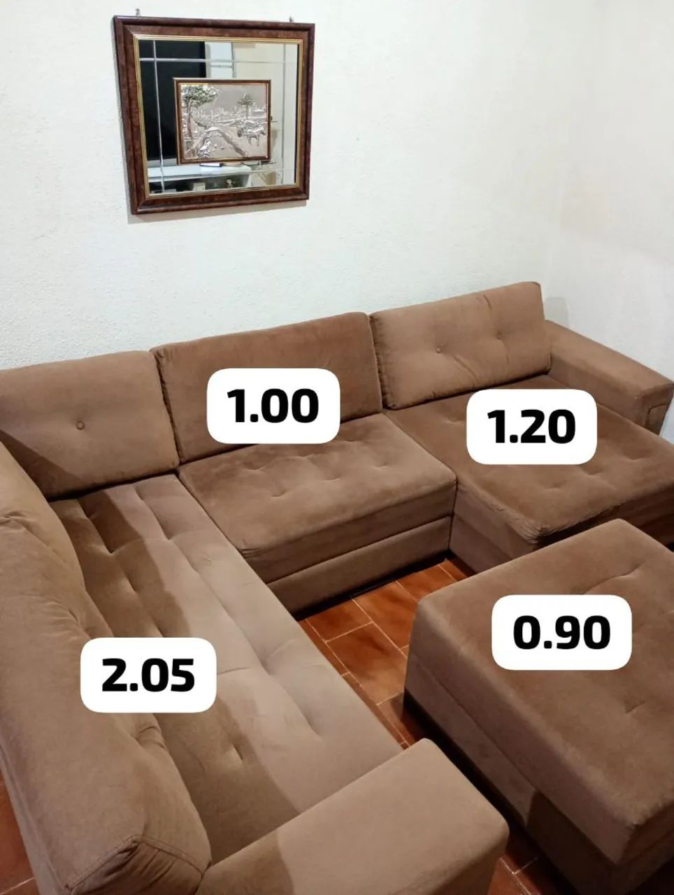 Sofá modular com 7 lugares + puff - Foto 4