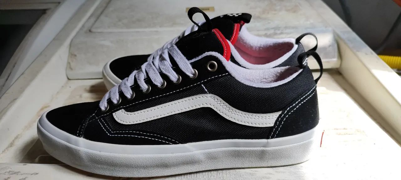 Tênis Vans Skate Old Skool 36+ Black white - Foto 4