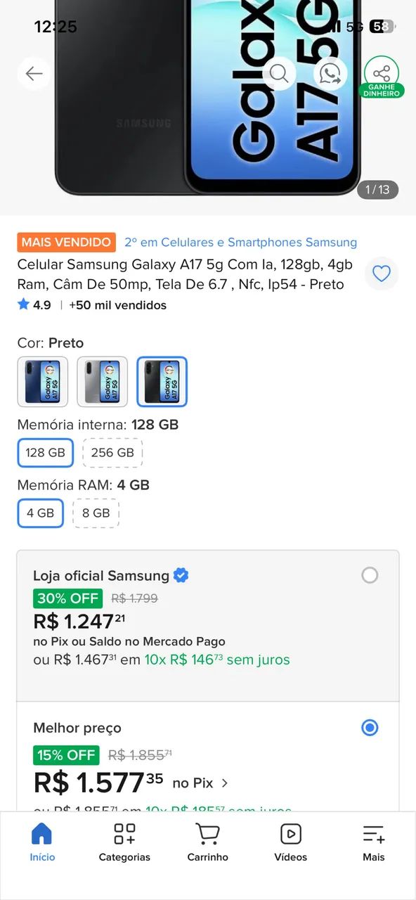 Samsung Galaxy A17 128 GB - Impecável - Foto 2
