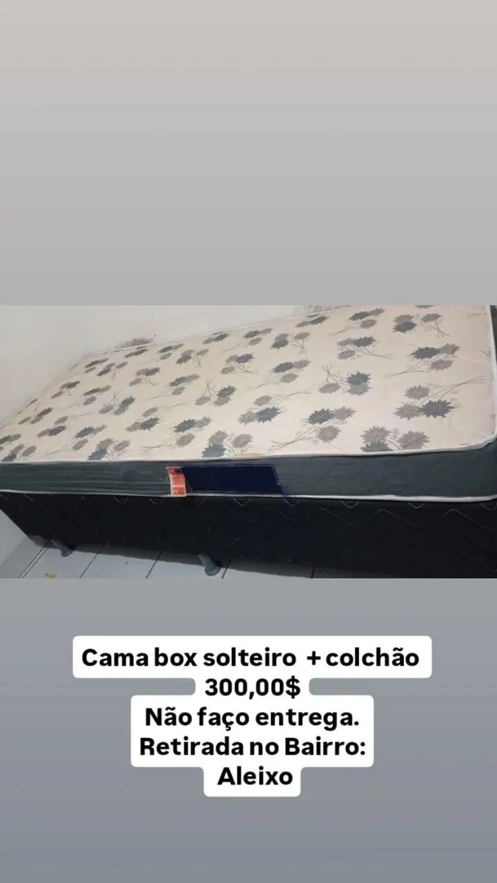 Cama box Solteiro + Colchão de Solteiro 