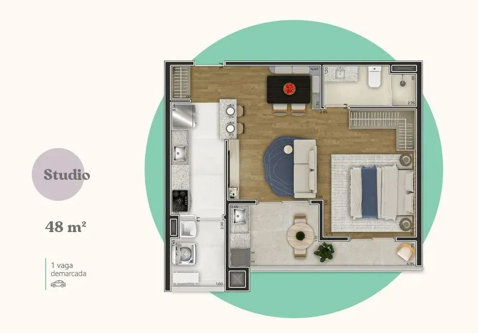 PLANTA 48m²